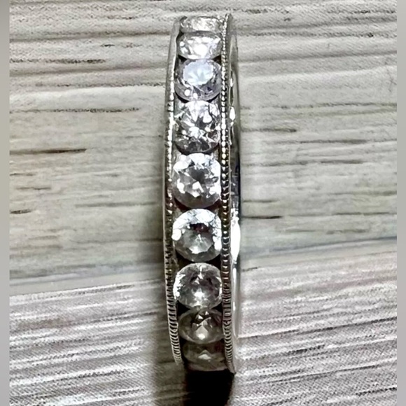 Designer Hidalgo Sterling Silver Cubic Zirconia Eternity Ring, Size 6 - Picture 2 of 8